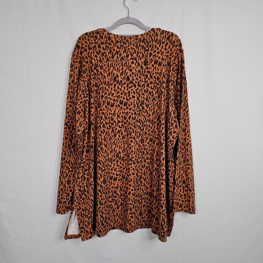 NWT LANE BRYANT Tunic Top BROWN ANIMAL CHEETAH Print size 22/24 Casual Basic - Picture 8 of 9